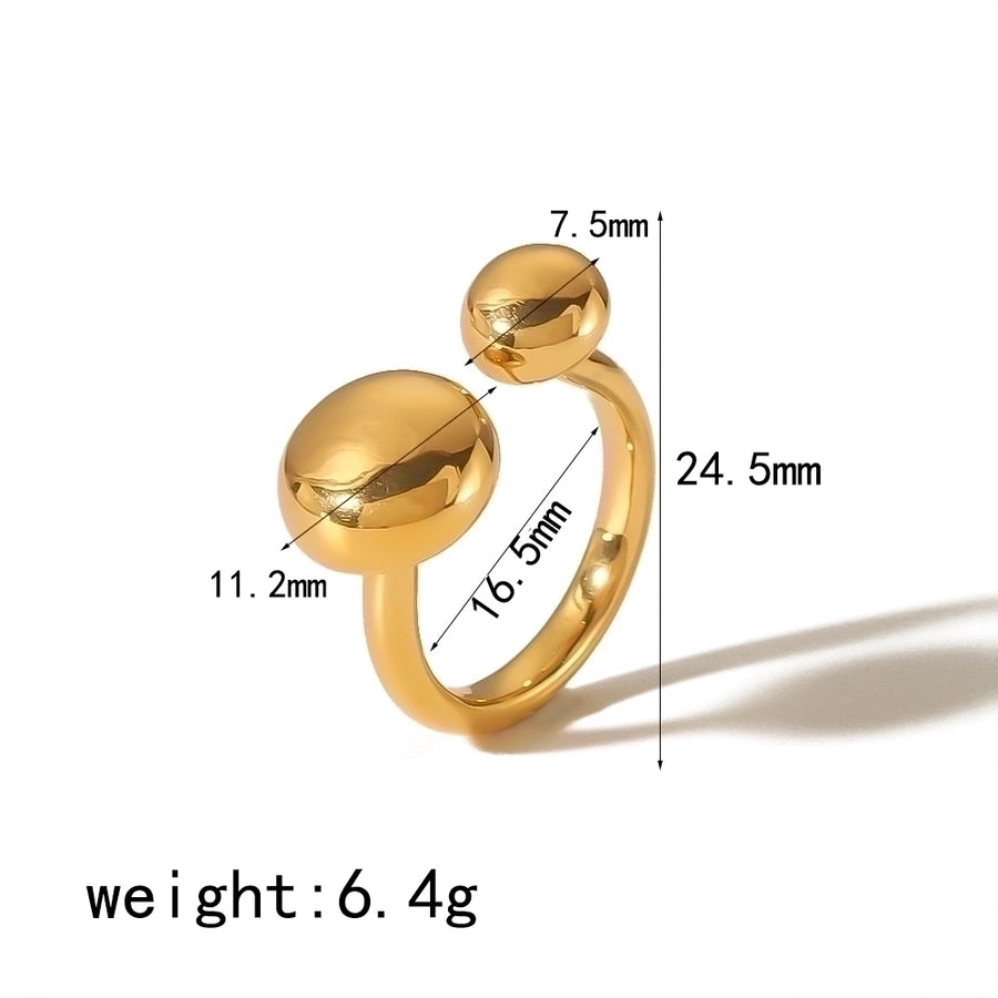 304 Stainless Steel 18K Gold Plated Simple Style Polishing Plating Circle Open Rings