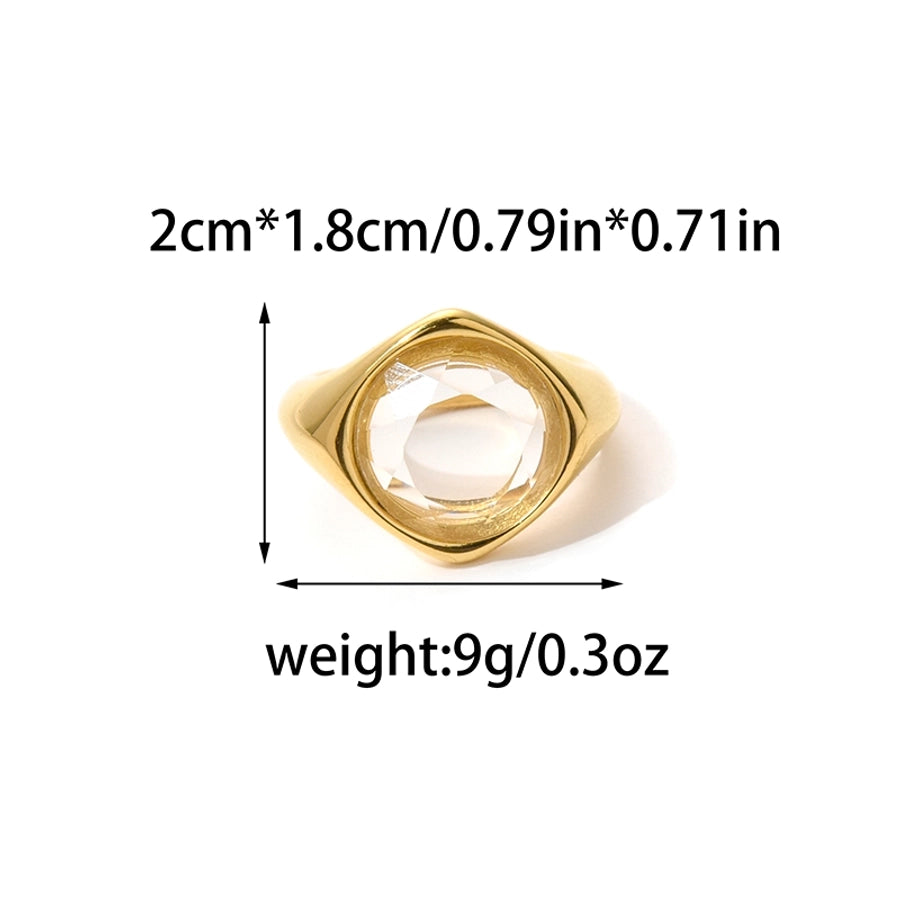 Jewelry Simple Style Geometric 304 Stainless Steel 14K Gold Plated Plating Open Rings