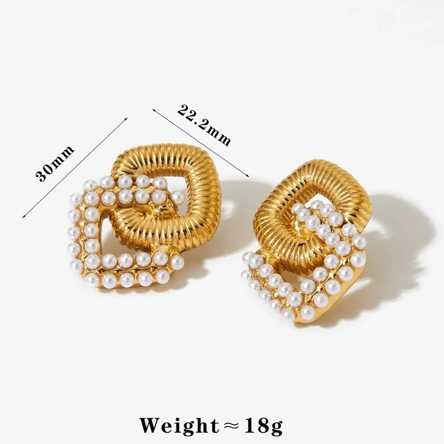 1 Pair Casual Modern Style Artistic Solid Color Plating 304 Stainless Steel 16K Gold Plated White Gold Plated Gold Plated Ear Studs