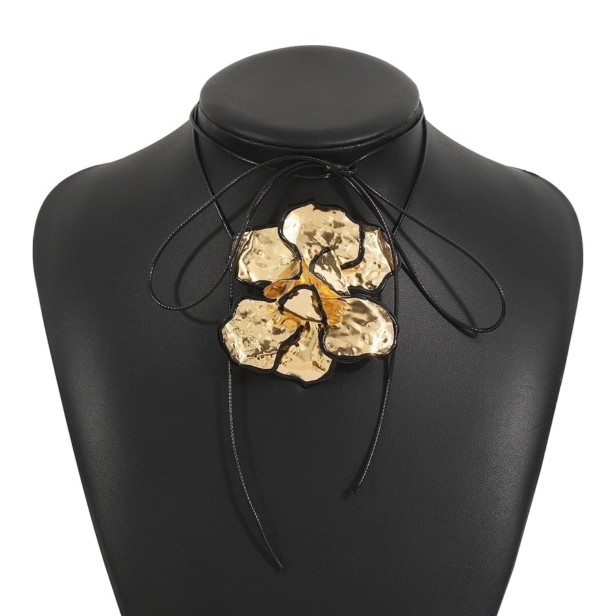 Retro Exaggerated Flower Metal Enamel Women's Earrings Necklace