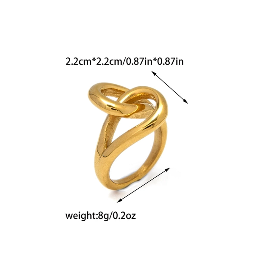 Jewelry Hip-Hop Simple Style Commute Lines 304 Stainless Steel 14K Gold Plated Plating Hollow Out Rings