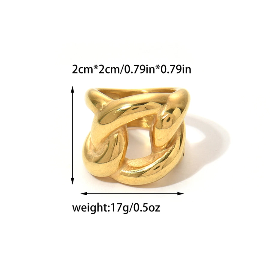 Jewelry Hip-Hop Simple Style Commute Lines 304 Stainless Steel 14K Gold Plated Plating Hollow Out Rings