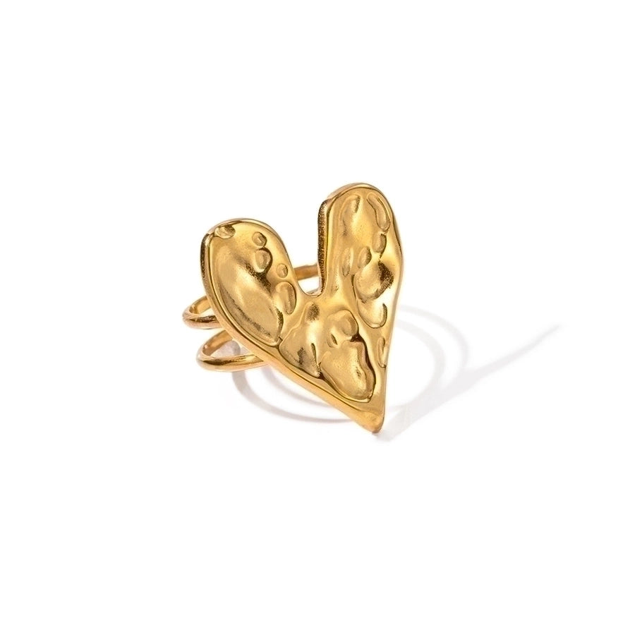 Jewelry IG Style Heart Shape 304 Stainless Steel Plating Open Rings