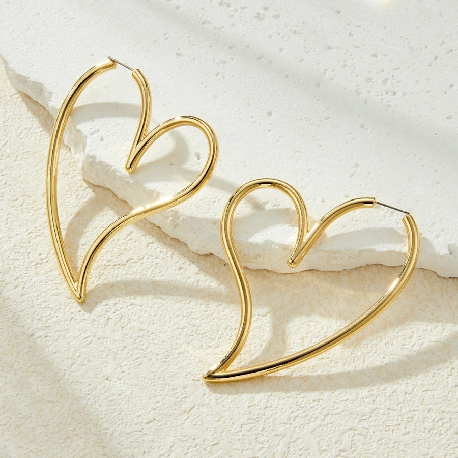 Exaggerated Simple Style Heart Shape Alloy Women's Earrings