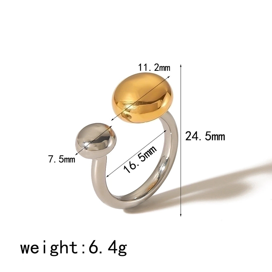 304 Stainless Steel 18K Gold Plated Simple Style Polishing Plating Circle Open Rings