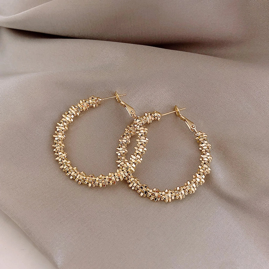 1 Pair Simple Style Solid Color Alloy Earrings