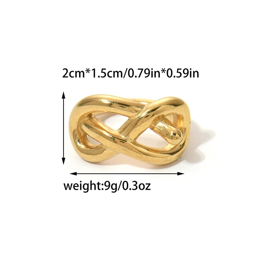 Jewelry Hip-Hop Simple Style Commute Lines 304 Stainless Steel 14K Gold Plated Plating Hollow Out Rings