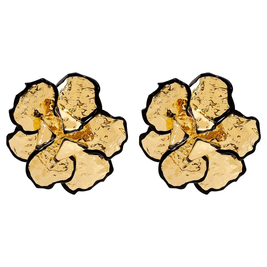 Retro Exaggerated Flower Metal Enamel Women's Earrings Necklace