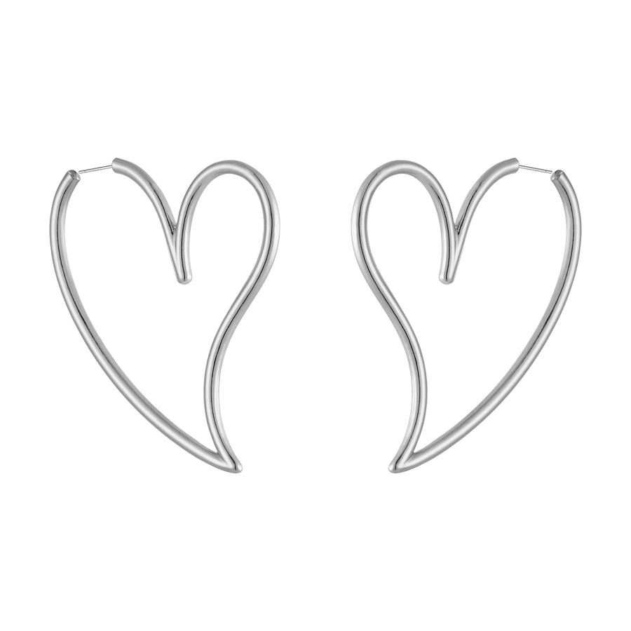 Exaggerated Simple Style Heart Shape Alloy Women's Earrings