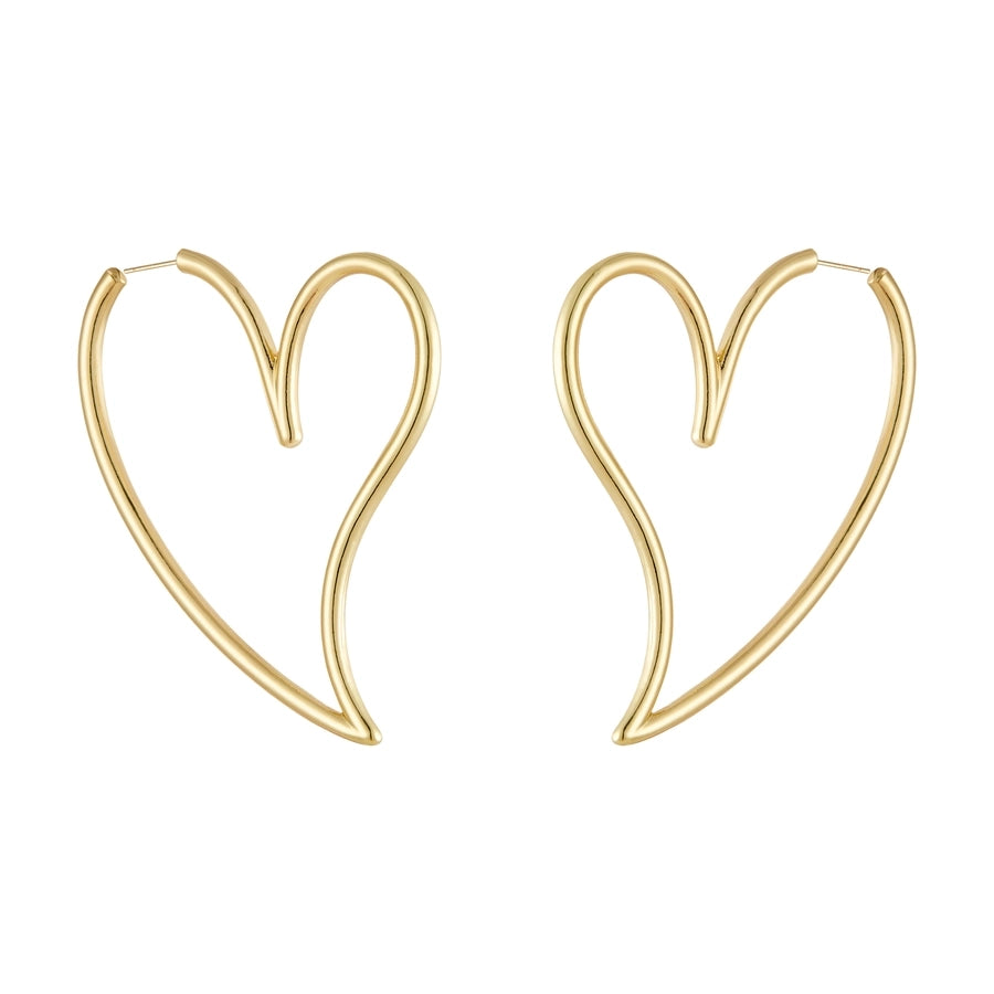 Exaggerated Simple Style Heart Shape Alloy Women's Earrings