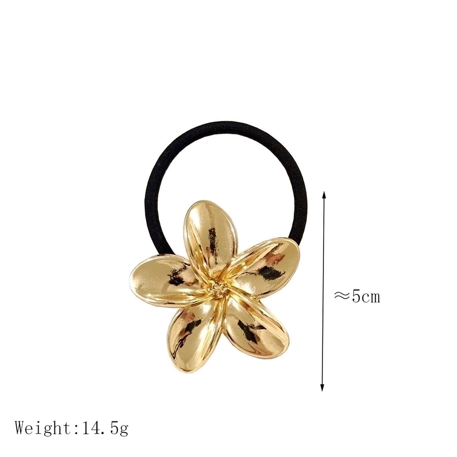 Women's IG Style Basic Sweet Red Heart Flower Bow Knot Alloy Three-dimensional Imitation Pearl Hair Tie