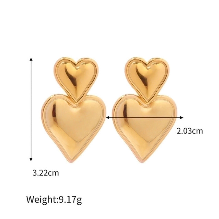 1 Pair Casual Cute Classic Style Pentagram Heart Shape Plating Hollow Out 304 Stainless Steel Titanium Steel 18K Gold Plated Hoop Earrings