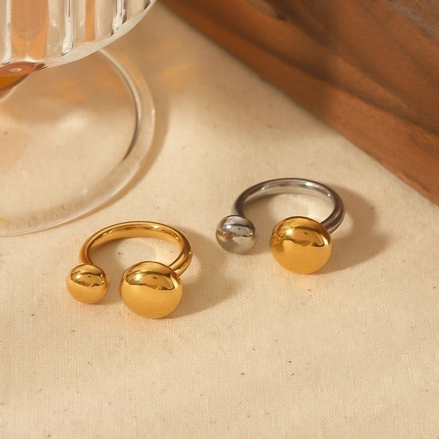 304 Stainless Steel 18K Gold Plated Simple Style Polishing Plating Circle Open Rings